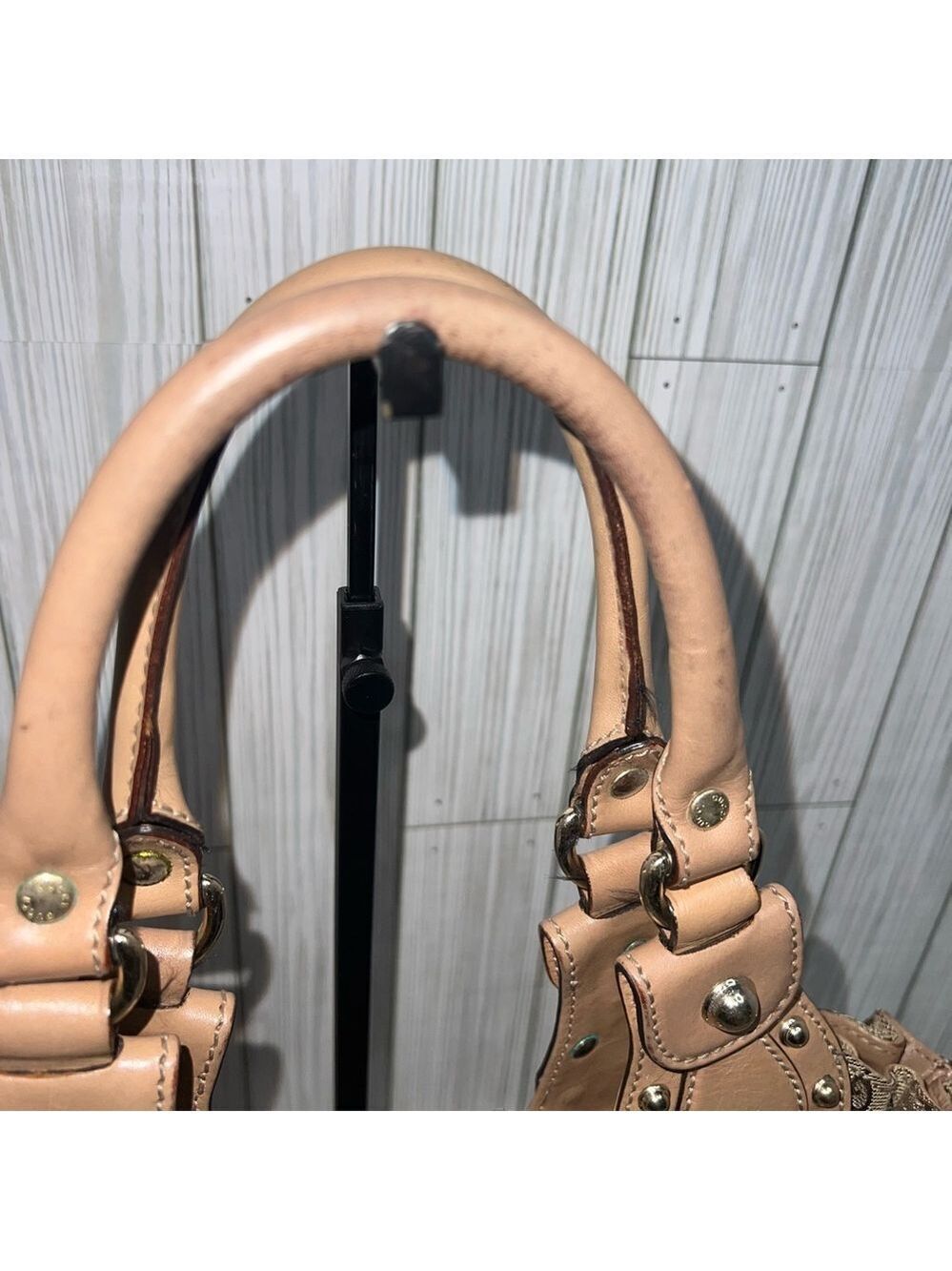 Gucci Sukey Large Tote Bag | GG Monogram Canvas with Leather Trim & Stud Details - Picture 3 of 16